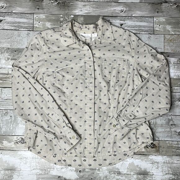 Vintage Liz Claiborne Floral Button Down Large Petite - Picture 1 of 9